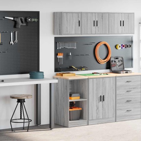 Armarios 2 uds para garaje madera ingeniería gris sonoma de , Armarios industriales - Ref: Foro24-3328274, Precio: 82,04 €, D...