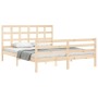 Estructura de cama con cabecero madera maciza 160x200 cm de vidaXL, Camas y somieres - Ref: Foro24-3193996, Precio: 136,06 €,...
