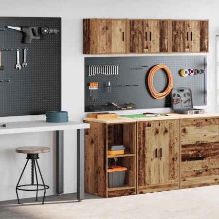 Armarios 2 uds para garaje madera ingeniería antigua madera de , Armarios industriales - Ref: Foro24-3328276, Precio: 81,87 €...