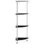 Estantería 4 niveles cristal templado negro 30x30x100 cm en Librerías y estanterías | Comprar online en Foru.es