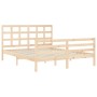 Estructura de cama con cabecero madera maciza 160x200 cm de vidaXL, Camas y somieres - Ref: Foro24-3193996, Precio: 136,06 €,...