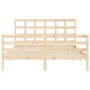 Estructura de cama con cabecero madera maciza 160x200 cm de vidaXL, Camas y somieres - Ref: Foro24-3193996, Precio: 136,06 €,...