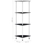 Estantería 4 niveles cristal templado negro 30x30x100 cm en Librerías y estanterías | Comprar online en Foru.es