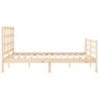 Estructura de cama con cabecero madera maciza 160x200 cm de vidaXL, Camas y somieres - Ref: Foro24-3193996, Precio: 136,06 €,...