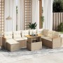 Set de sofás de jardín 9 pzas con cojines ratán sintético beige en Conjuntos de jardín | Comprar online en Foru.es