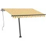 Toldo de pie retráctil manual amarillo y blanco 350x250 cm de vidaXL, Toldos - Ref: Foro24-3069718, Precio: 354,66 €, Descuen...