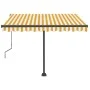Toldo de pie retráctil manual amarillo y blanco 350x250 cm de vidaXL, Toldos - Ref: Foro24-3069718, Precio: 354,66 €, Descuen...
