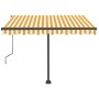 Toldo de pie retráctil manual amarillo y blanco 350x250 cm de vidaXL, Toldos - Ref: Foro24-3069718, Precio: 342,12 €, Descuen...