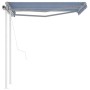 Toldo retráctil automático con postes azul y blanco 3x2,5 m de vidaXL, Toldos - Ref: Foro24-3069906, Precio: 388,82 €, Descue...