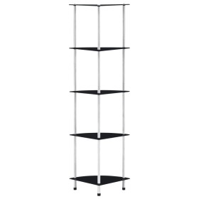 Estantería 5 niveles cristal templado negro 30x30x130 cm en Librerías y estanterías | Comprar online en Foru.es