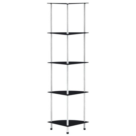 Estantería 5 niveles cristal templado negro 30x30x130 cm en Librerías y estanterías | Comprar online en Foru.es