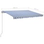 Toldo retráctil automático con postes azul y blanco 3x2,5 m de vidaXL, Toldos - Ref: Foro24-3069906, Precio: 388,82 €, Descue...