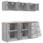 Garage Cabinets 6 pcs Grey Sonoma Engineered Wood de , Armarios industriales - Ref: Foro24-3328346, Precio: 417,99 €, Descuen...