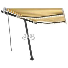 Toldo manual retráctil con LED amarillo y blanco 300x250 cm de vidaXL, Toldos - Ref: Foro24-3069703, Precio: 380,46 €, Descue...