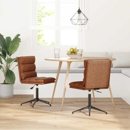Sillas de comedor 2 unidades cuero sintético marrón de , Sillas de comedor - Ref: Foro24-3315406, Precio: 125,83 €, Descuento: %