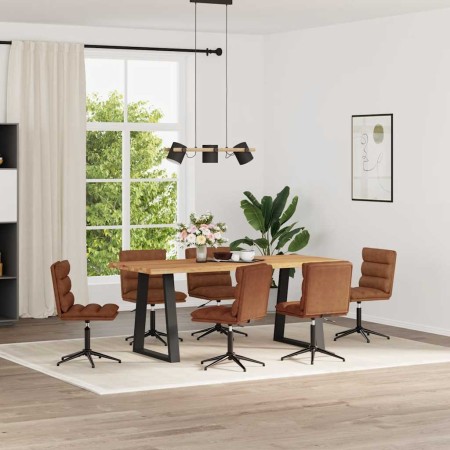 Sillas de comedor 6 uds cuero sintético marrón de , Sillas de comedor - Ref: Foro24-3315709, Precio: 365,30 €, Descuento: %