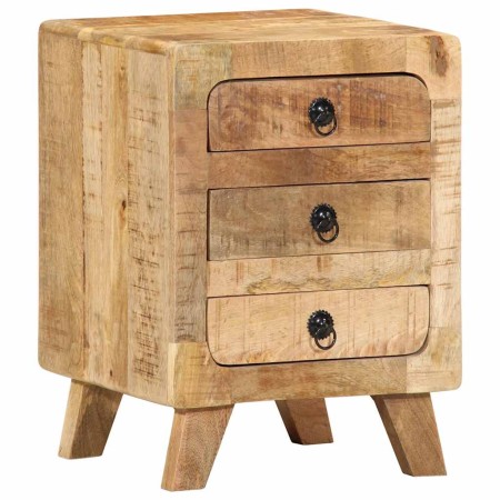 Mesita de noche de madera maciza de mango rugosa 37x32x50 cm de , Mesitas de noche - Ref: Foro24-4104515, Precio: 131,44 €, D...