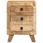 Mesita de noche de madera maciza de mango rugosa 37x32x50 cm de , Mesitas de noche - Ref: Foro24-4104515, Precio: 131,44 €, D...