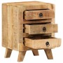 Mesita de noche de madera maciza de mango rugosa 37x32x50 cm de , Mesitas de noche - Ref: Foro24-4104515, Precio: 131,44 €, D...