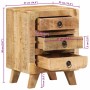 Mesita de noche de madera maciza de mango rugosa 37x32x50 cm de , Mesitas de noche - Ref: Foro24-4104515, Precio: 131,44 €, D...