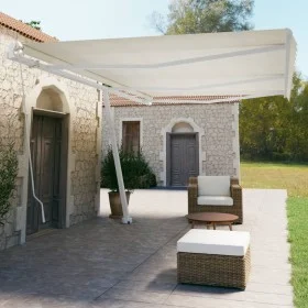 Toldo de pie retráctil manual crema 600x350 cm de vidaXL, Toldos - Ref: Foro24-3069677, Precio: 675,99 €, Descuento: %