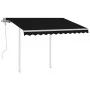 Toldo retráctil manual con postes gris antracita 3,5x2,5 m de vidaXL, Toldos - Ref: Foro24-3069919, Precio: 493,98 €, Descuen...