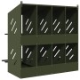 Nido para gallinas con 8 compartimentos de metal verde oliva de , Jaulas y habitáculos para animales pequeños - Ref: Foro24-8...