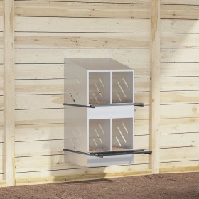 Nido para gallinas con 4 compartimentos plateado galvanizado de , Jaulas y habitáculos para animales pequeños - Ref: Foro24-8...