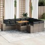 Set sofás jardín y cojines 10 pzas ratán sintético acacia gris de , Conjuntos de jardín - Ref: Foro24-3327420, Precio: 663,81...