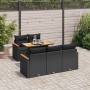 Set sofás jardín y cojines 6 pzas ratán sintético acacia negro de , Conjuntos de jardín - Ref: Foro24-3327436, Precio: 504,59...