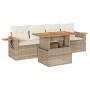 Set sofás jardín y cojines 5 pzas ratán sintético acacia beige de , Conjuntos de jardín - Ref: Foro24-3327544, Precio: 436,57...