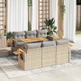 Set sofás jardín y cojines 7 pzas ratán sintético acacia beige de , Conjuntos de jardín - Ref: Foro24-3327559, Precio: 554,69...
