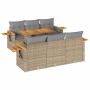 Set sofás jardín y cojines 7 pzas ratán sintético acacia beige de , Conjuntos de jardín - Ref: Foro24-3327559, Precio: 554,69...