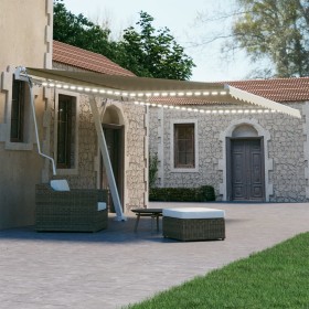 Toldo automático con LED y sensor de viento crema 450x300 cm de vidaXL, Toldos - Ref: Foro24-3069572, Precio: 739,38 €, Descu...