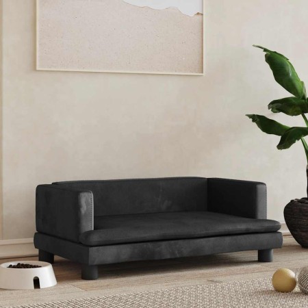 Cama para perros de terciopelo negro 80x45x30 cm de , Camas para perros - Ref: Foro24-171898, Precio: 83,26 €, Descuento: %