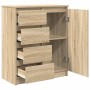 Aparador con cajones roble Sonoma 71x35x84 cm madera ingeniería de , Aparadores - Ref: Foro24-861582, Precio: 99,67 €, Descue...