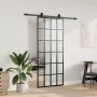 Puerta corredera con set herrajes negro 90x205 cm vidrio ESG de , Puertas - Ref: Foro24-3375794, Precio: 251,14 €, Descuento: %