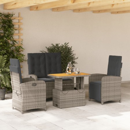Juego de comedor de jardín 4 piezas con cojines ratán PE gris de , Conjuntos de jardín - Ref: Foro24-3277348, Precio: 472,86 ...