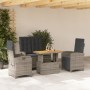 Juego de comedor de jardín 4 piezas con cojines ratán PE gris de , Conjuntos de jardín - Ref: Foro24-3277348, Precio: 472,86 ...