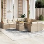 Set de sofás de jardín 11pzas con cojines ratán sintético beige en Conjuntos de jardín | Comprar online en Foru.es