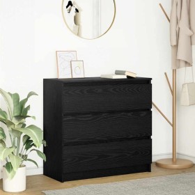 Aparador de madera de roble negro 80x35x76 cm de , Aparadores - Ref: Foro24-861734, Precio: 102,23 €, Descuento: %