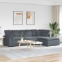 Sofá modular con reposapiés y cojines en terciopelo gris oscuro de , Unidades para sofás seccionales - Ref: Foro24-3321190, P...