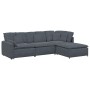Sofá modular con reposapiés y cojines en terciopelo gris oscuro de , Unidades para sofás seccionales - Ref: Foro24-3321190, P...