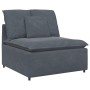 Sofá modular con reposapiés y cojines en terciopelo gris oscuro de , Unidades para sofás seccionales - Ref: Foro24-3321190, P...