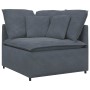 Sofá modular con reposapiés y cojines en terciopelo gris oscuro de , Unidades para sofás seccionales - Ref: Foro24-3321190, P...
