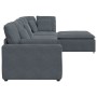 Sofá modular con reposapiés y cojines en terciopelo gris oscuro de , Unidades para sofás seccionales - Ref: Foro24-3321190, P...