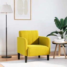 Sillón con reposabrazos terciopelo amarillo 54 cm de , Sillones - Ref: Foro24-4100584, Precio: 118,04 €, Descuento: %