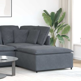 Sofá modular con reposapiés, módulo gris oscuro, 100x100x48 cm de , Unidades para sofás seccionales - Ref: Foro24-4104490, Pr...