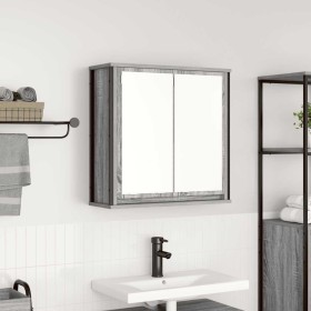 Mueble de baño de pared con espejo gris Sonoma 60x21x60 cm de , Tocadores de baño - Ref: Foro24-861900, Precio: 68,53 €, Desc...