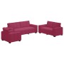 Juego de sofás con cojines 3 piezas terciopelo rojo tinto de , Sofás - Ref: Foro24-3324622, Precio: 610,30 €, Descuento: %